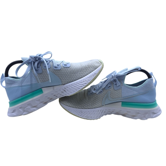 Nike React Infinity Flyknit Womens Size 9 Gray White Teal Running Shoes - Picture 6 of 8